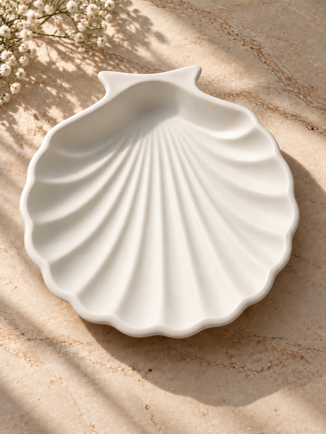 Handgemachte Schmuckschale (Muschel Weiss)