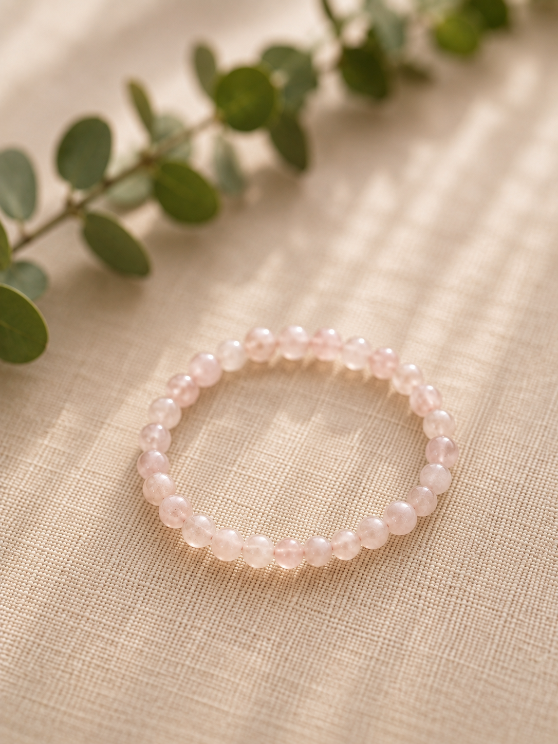 Edelsteinarmband Rosenquarz 6 mm