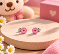 Rosa Blumen Ohrstecker für Kinder