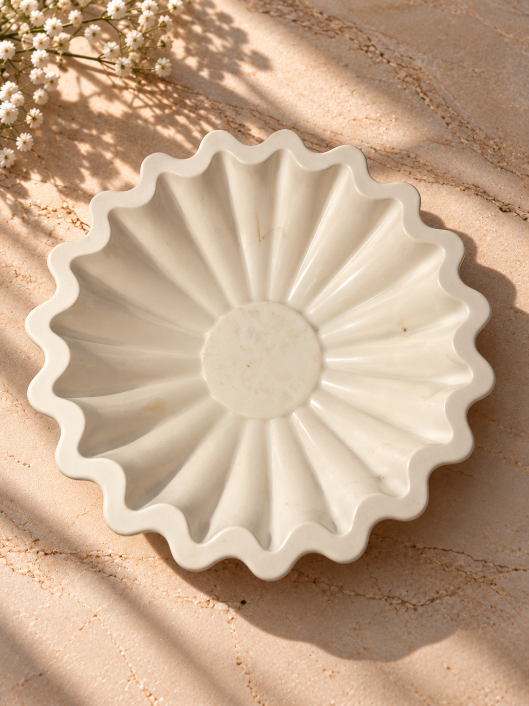 Schmuckschale Wavey klein (weiss/beige)