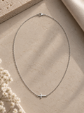 Silber Chokerkette mit Kreuz