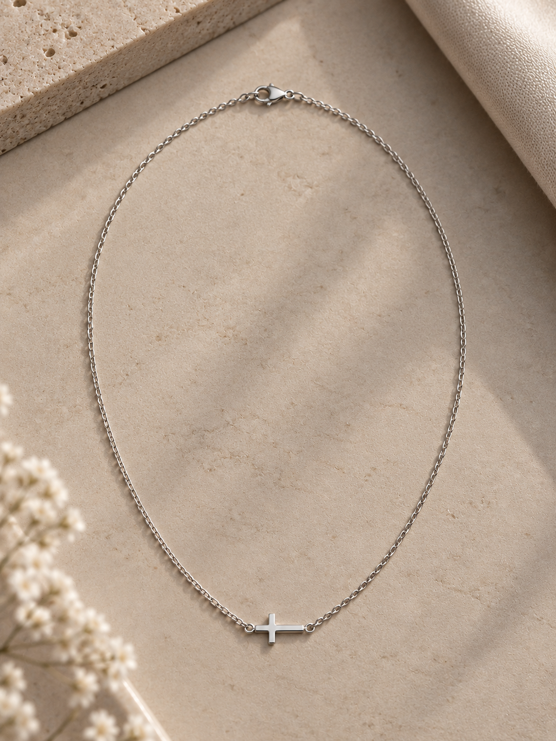 Silber Chokerkette mit Kreuz