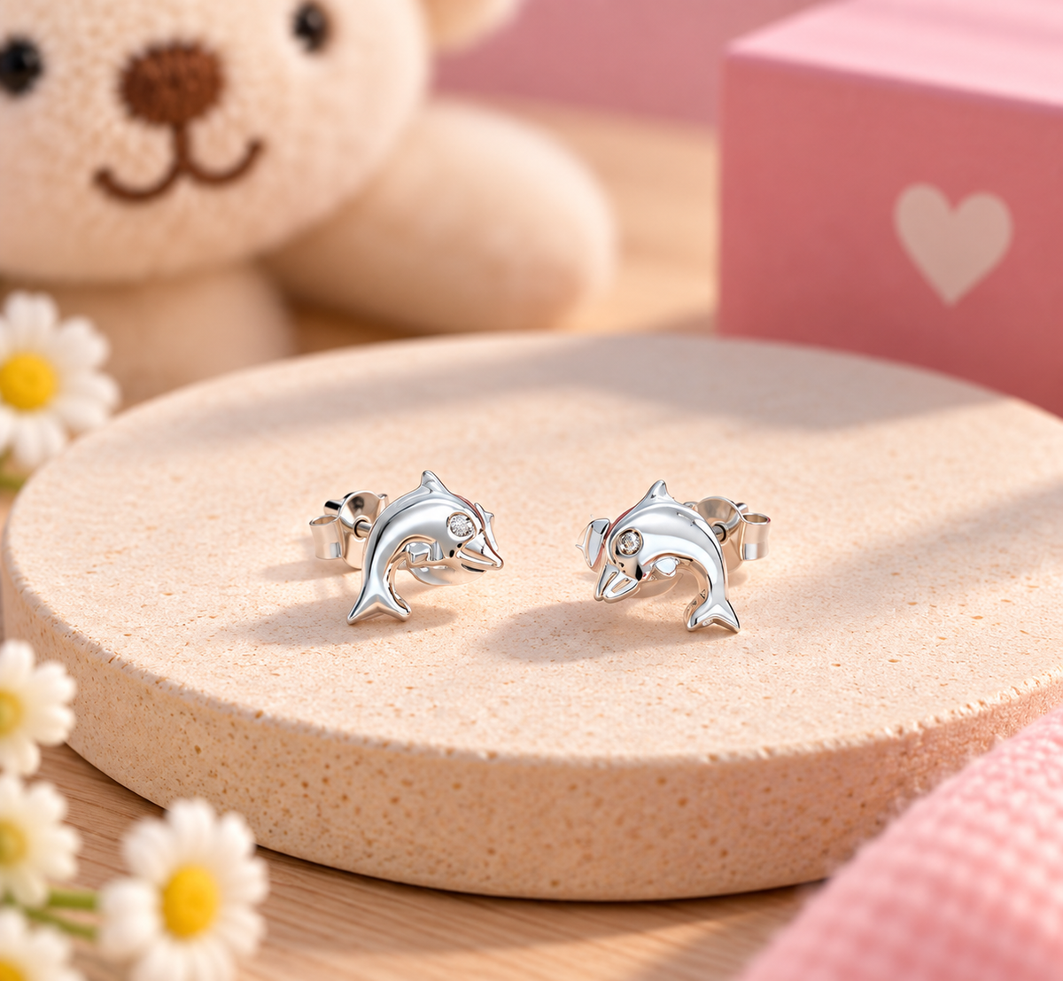 Delfin Ohrstecker für Kinder 925 Sterling Silber
