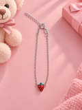 Kinder Armband mit Erdbeer Motiv aus 925 Silber