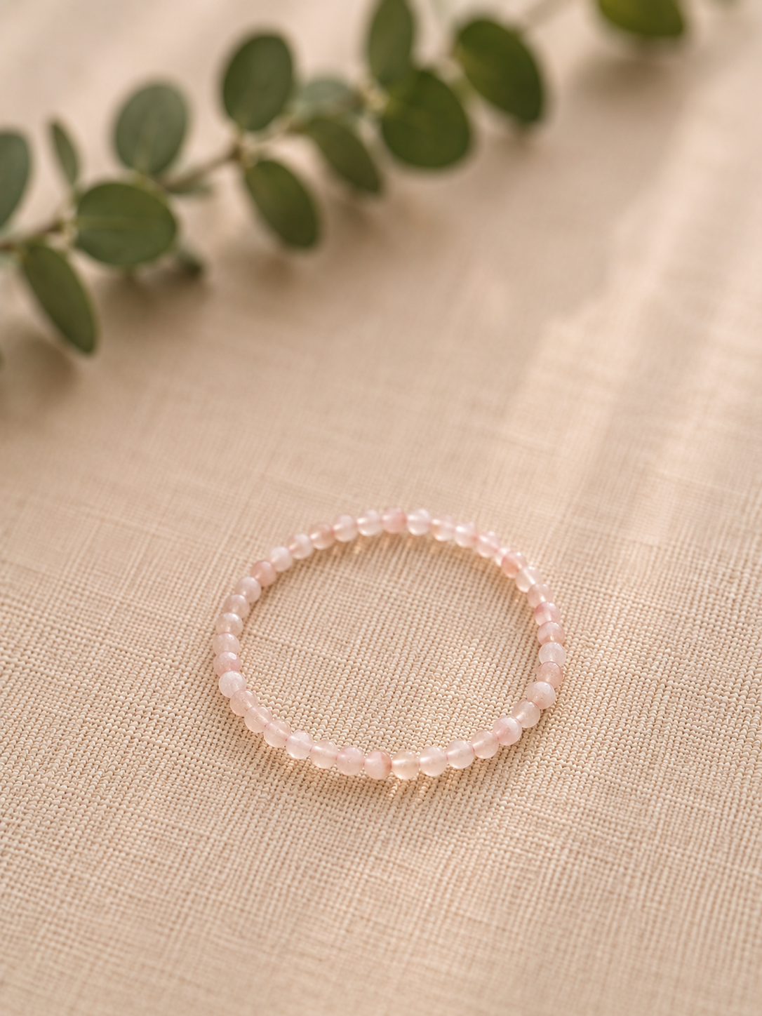 Edelsteinarmband Rosenquarz 4,5 mm