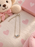 Kinderarmband mit Herzfeder Anhänger 925 Sterling Silber