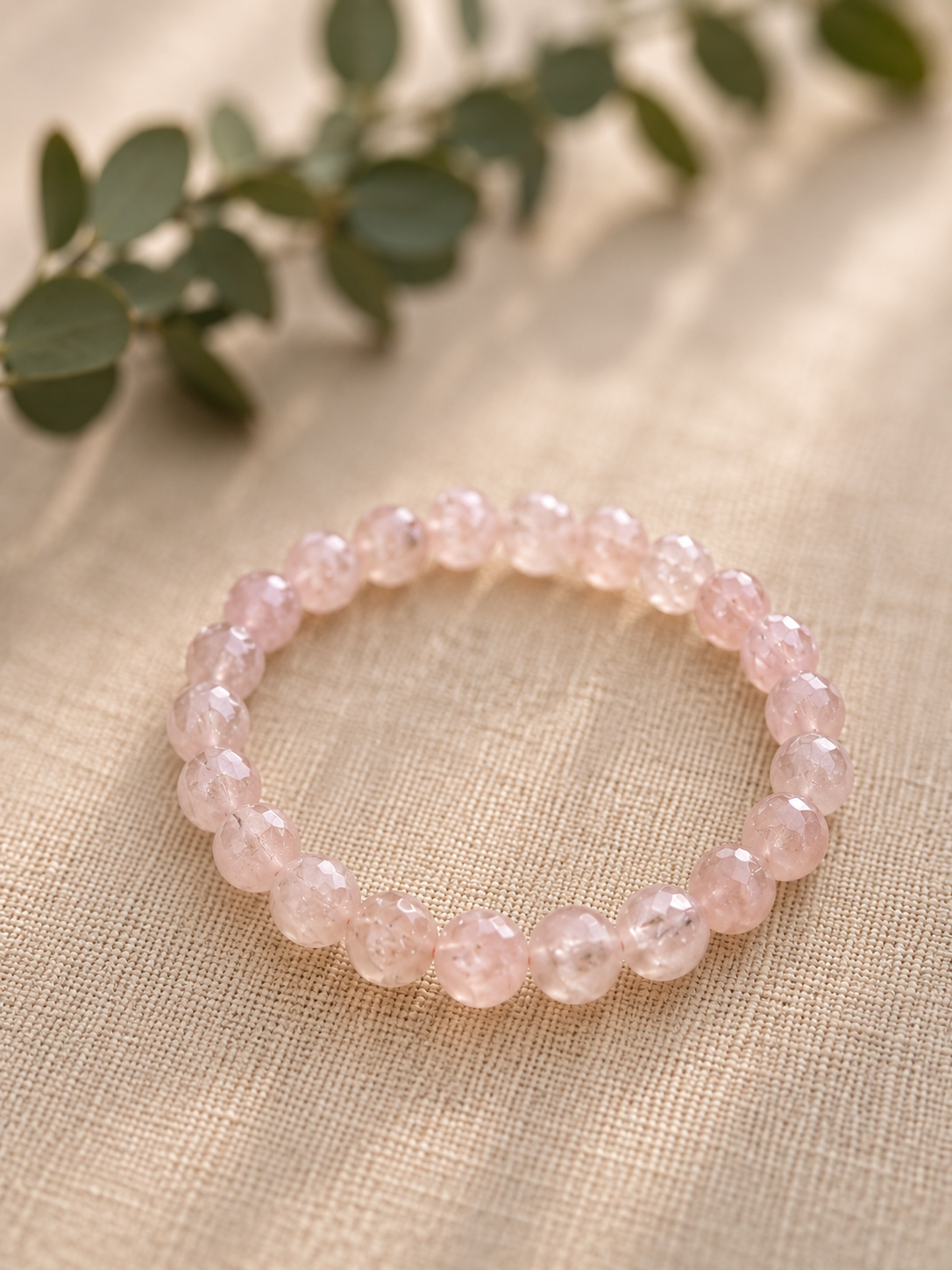 Edelsteinarmband Rosenquarz 8 mm