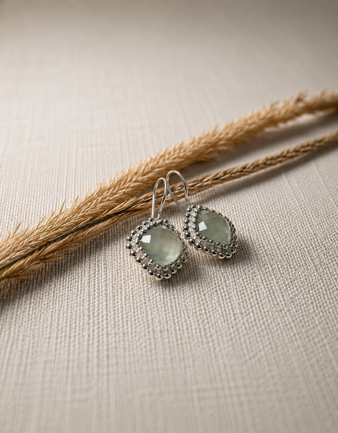 Prehnit Ohrringe aus Silber