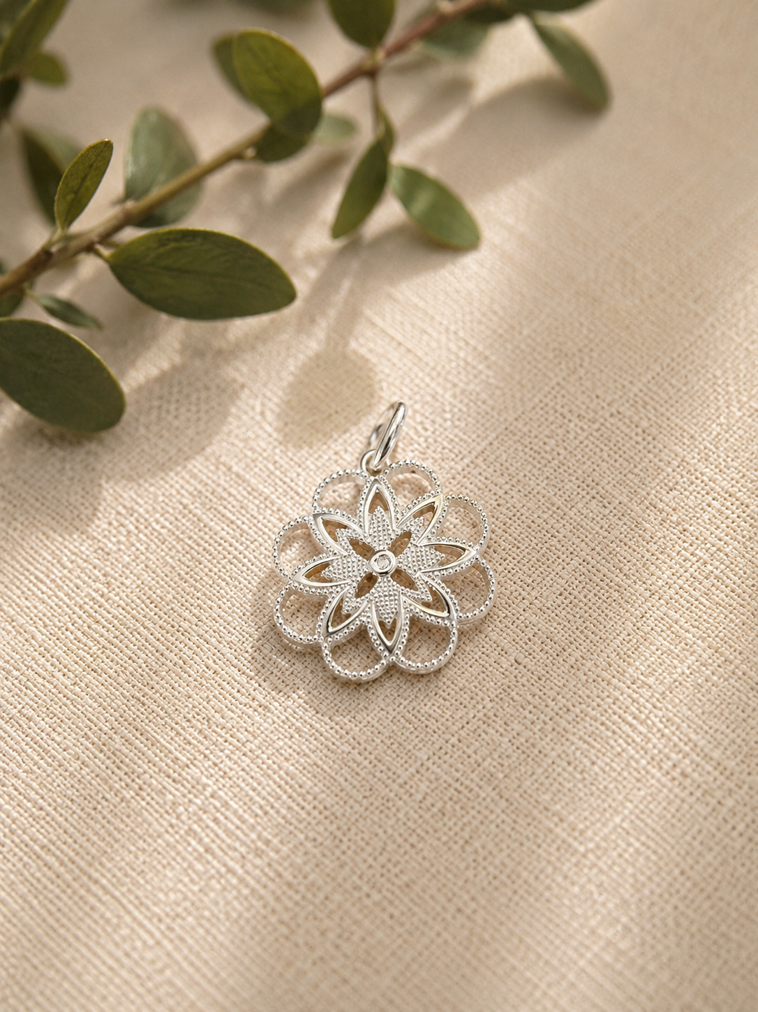 Silberanhänger Blume 925 Sterling Silber