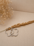 Blumen Creolen aus 925 Sterling Silber klein