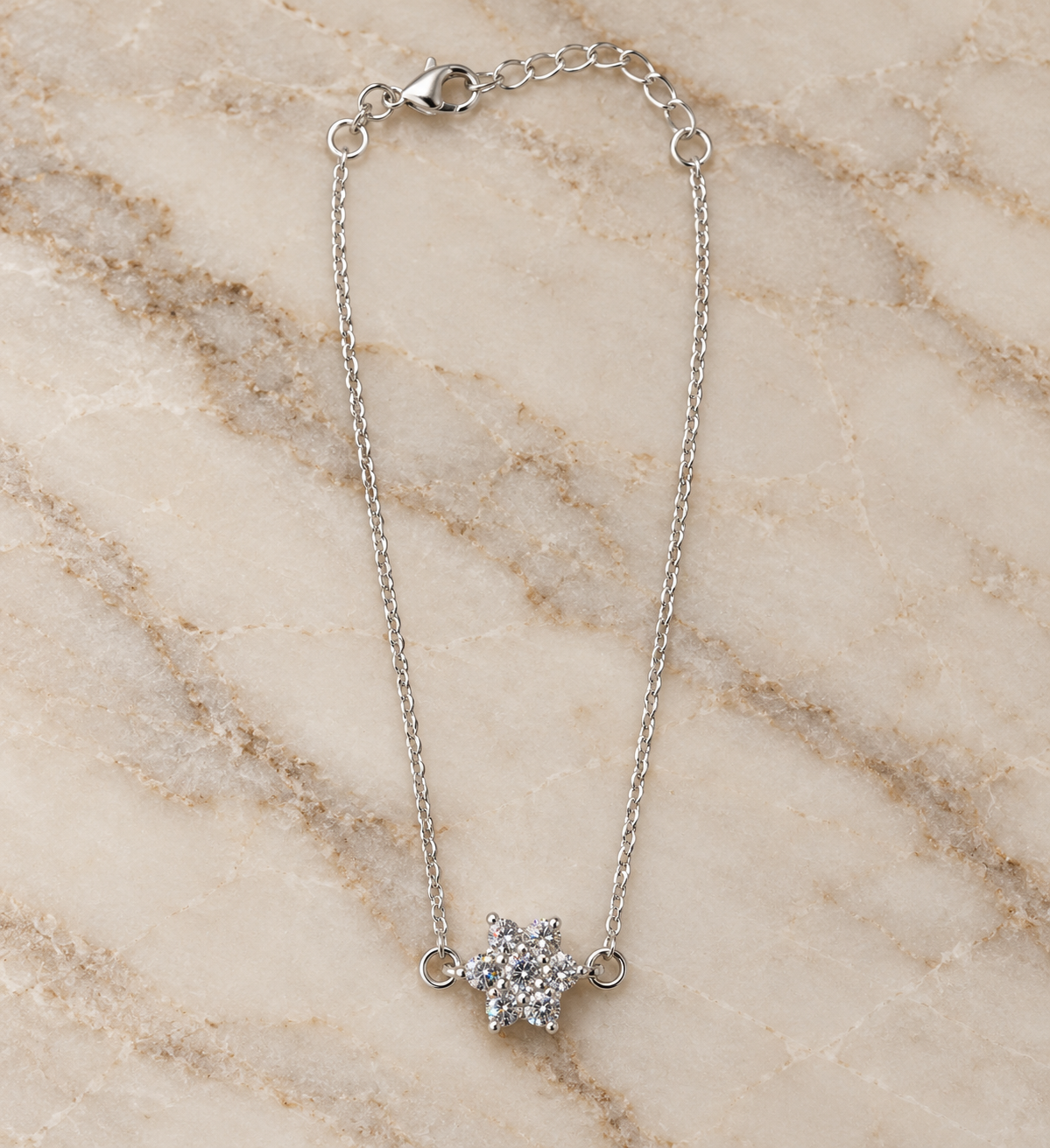 Zirkonia Blumenarmband elegant & funkelnd