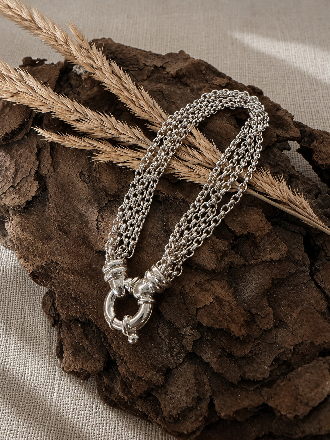 4-reihiges Armband aus 925er Silber mit Spezialverschluss