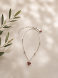 Armband Panzer 925 Silber mit Karneol-Anhänger