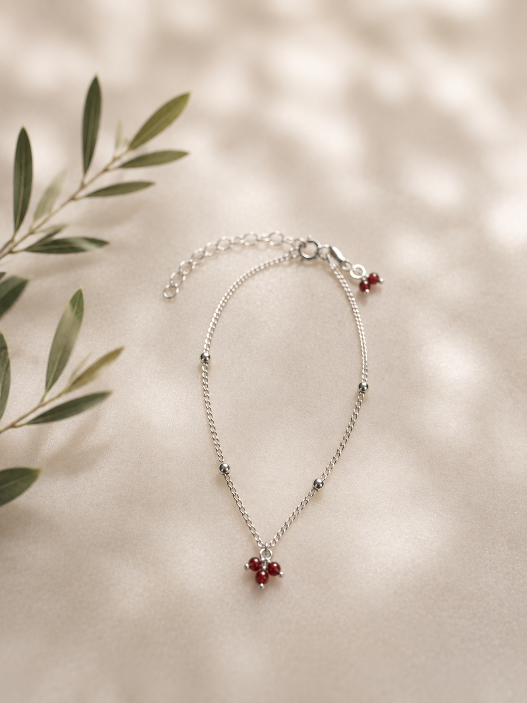 Armband Panzer 925 Silber mit Karneol-Anhänger
