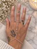 Zirkonia Handrückenarmband mit Ankerkette